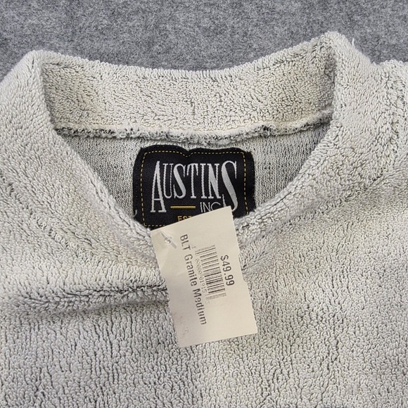 VTG Block Island Austins Inc Sweatshirt Mens Medium Gray Terry Cloth Pullover - Picture 6 of 13